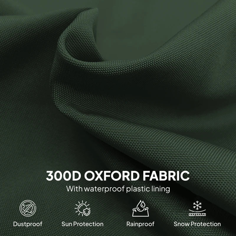 Close-up of green 300D Oxford fabric texture for cantilever umbrella cover