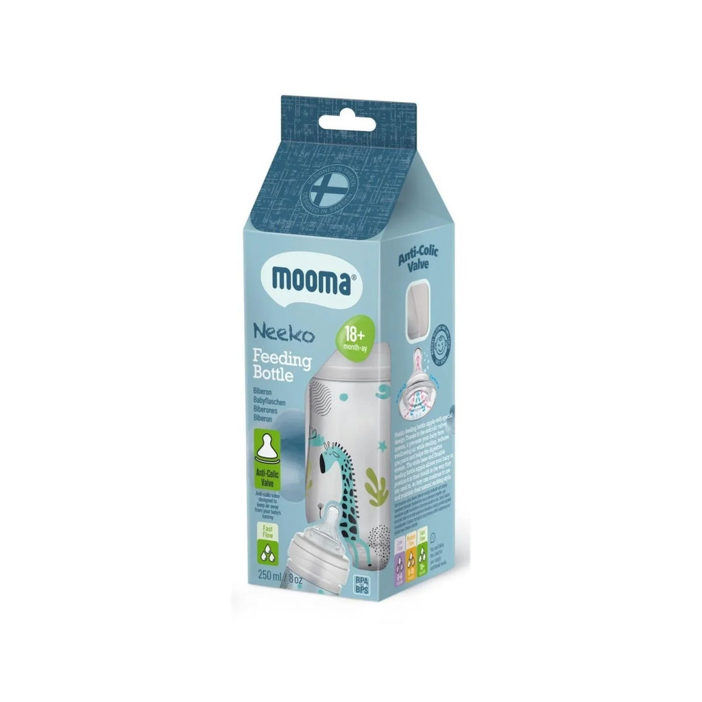 Neeko feeding bottle box, anti-colic valve, dinos print, 250ml