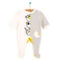 Cassiope Newborn Funny Friend Velvet Footed Jumpsuit - Ecru - Bobobiy