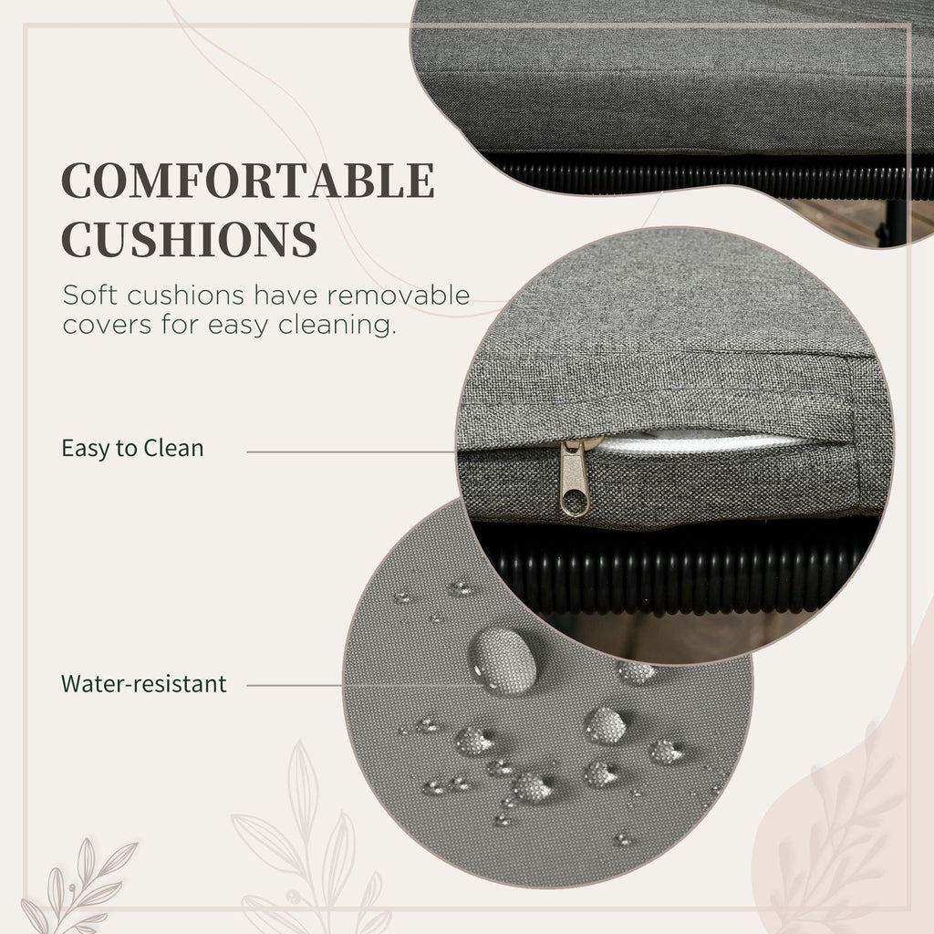 4 Seater Rattan Cube Garden Furniture Set, Rattan Dining Set with Cushions, Outdoor Dining Table and Chairs with Rectangular Wood Grain Plastic Top Table for Patio, Balcony, Black - Bobobiy