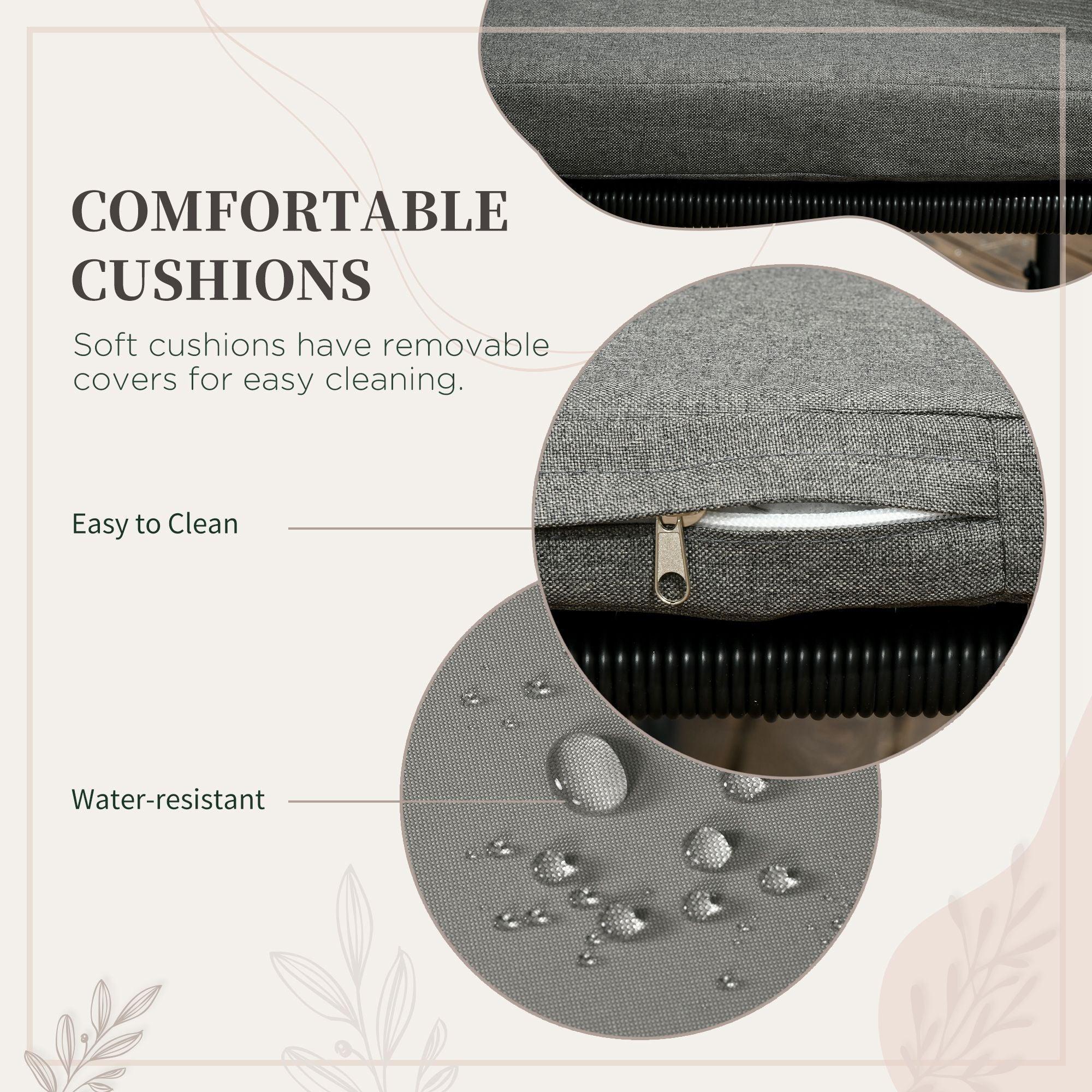 4 Seater Rattan Cube Garden Furniture Set, Rattan Dining Set with Cushions, Outdoor Dining Table and Chairs with Rectangular Wood Grain Plastic Top Table for Patio, Balcony, Black - Bobobiy