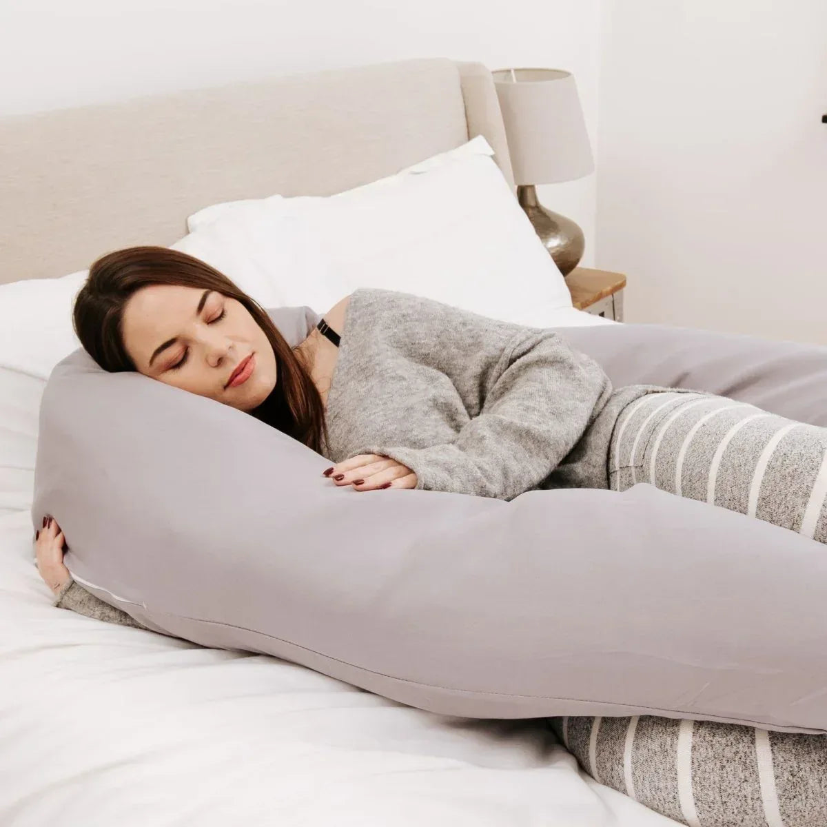9-ft-maternity-pillow-and-case-grey-632915 - Bobobiy