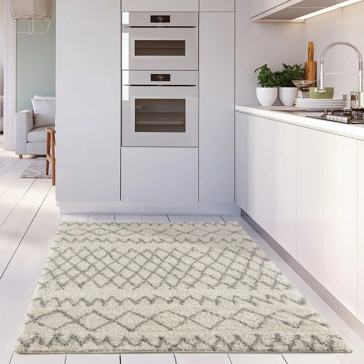 900MoroccanIvoryGreyShaggyRug-14 - Bobobiy