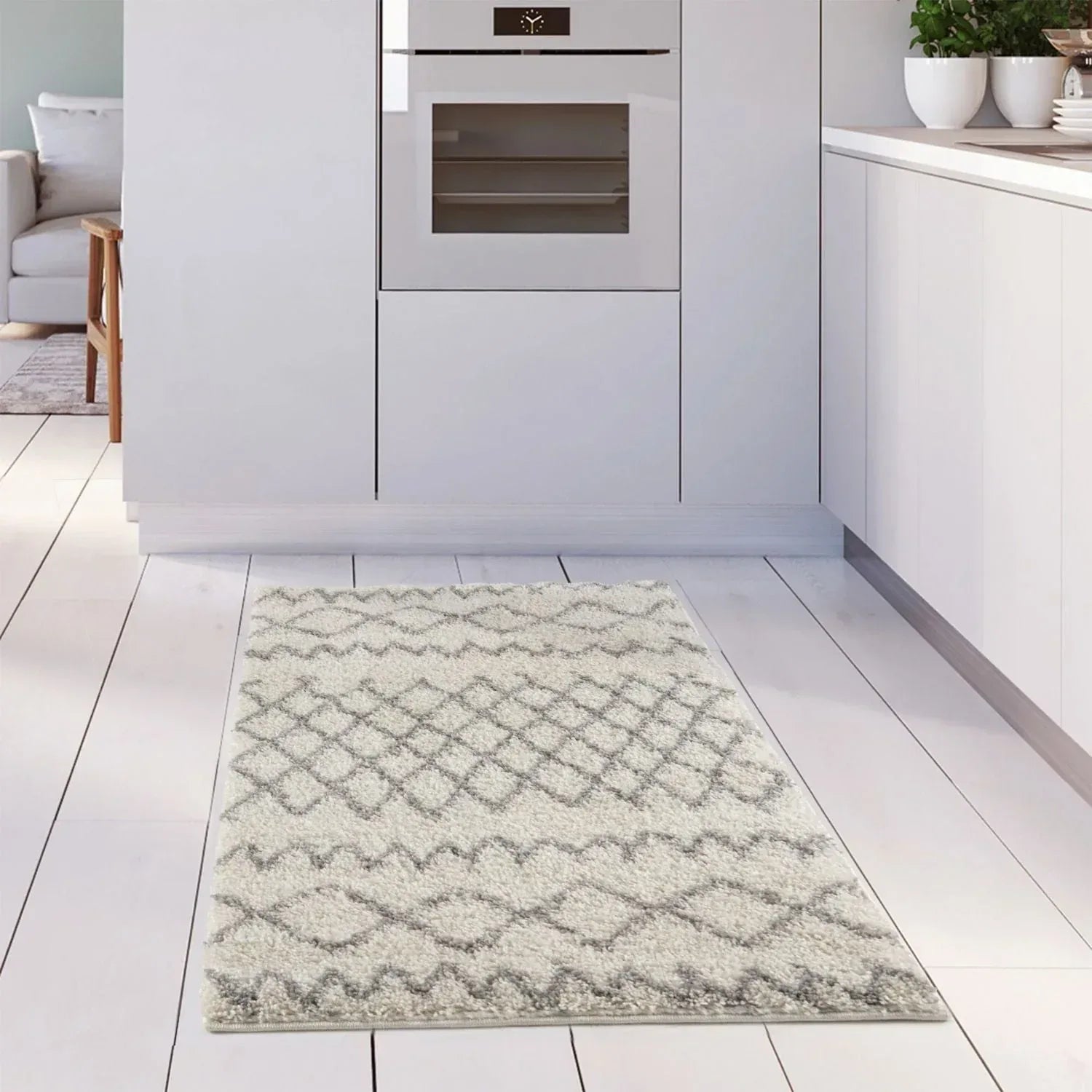 900MoroccanIvoryGreyShaggyRug-20 - Bobobiy