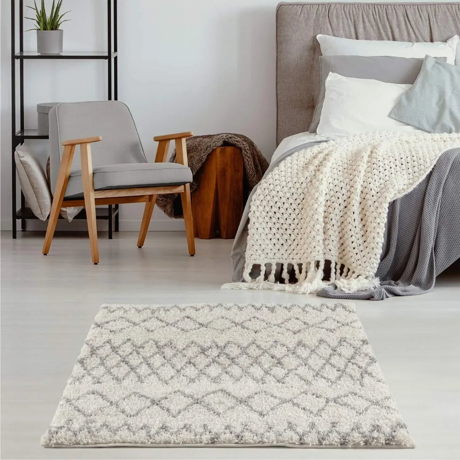 900MoroccanIvoryGreyShaggyRug-27 - Bobobiy