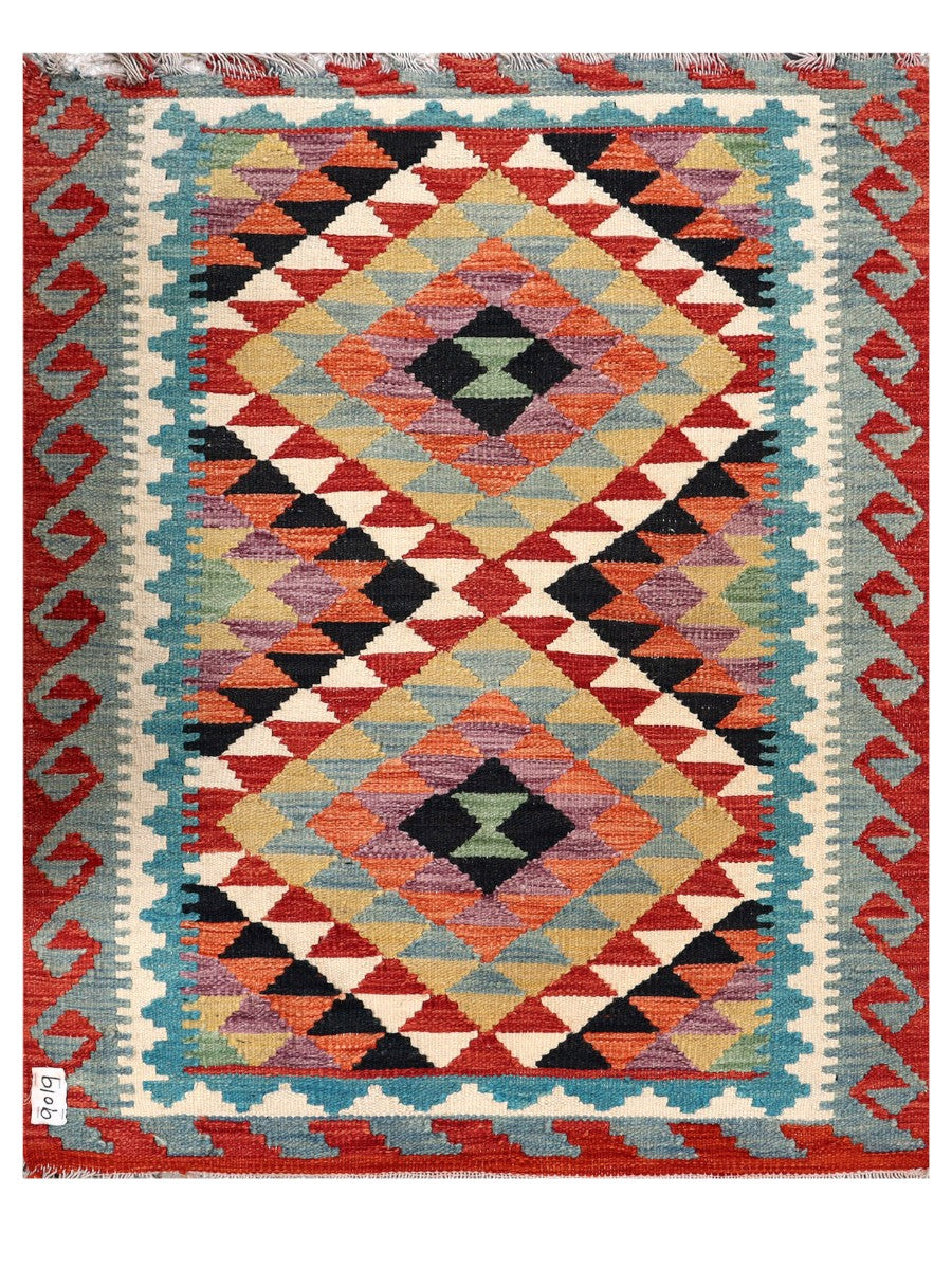 Maimana Afghanistan Kilim Rug - 118 x 95 cm - Handmade
