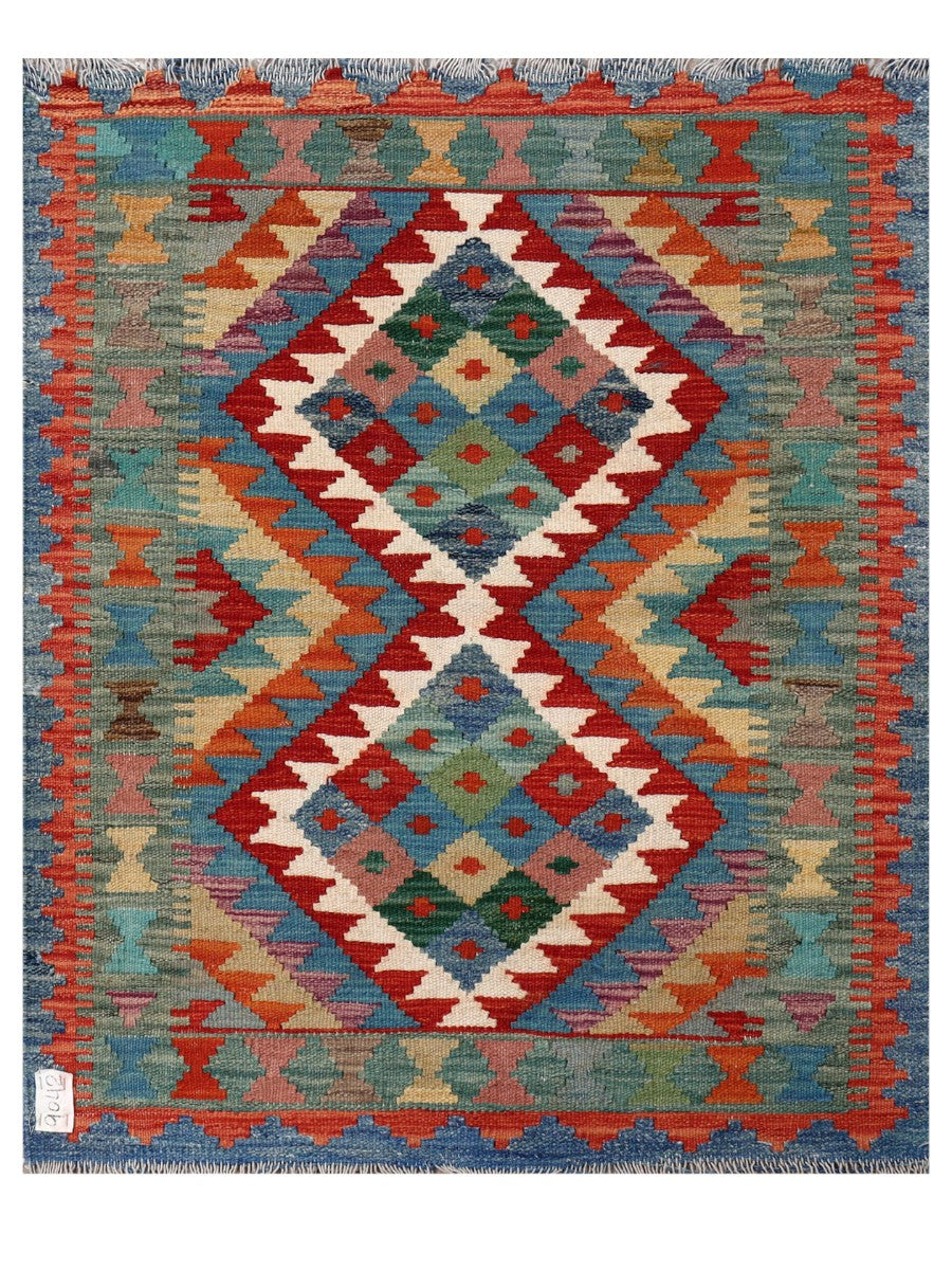 Maimana Afghanistan Kilim Rug - 107 x 87 cm - Handmade