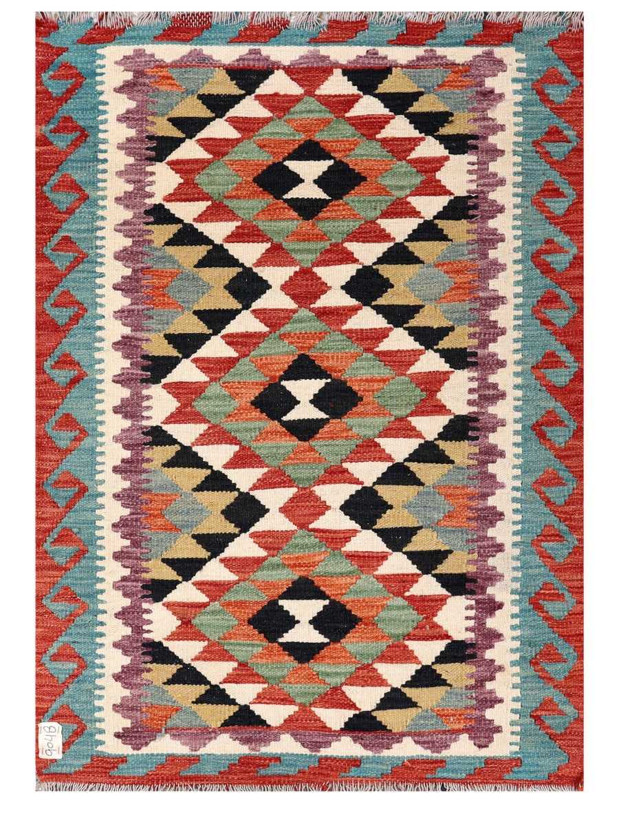 Maimana Afghanistan Kilim Rug - 124 x 88 cm - Handmade