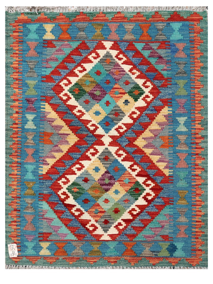 Maimana Afghanistan Kilim Rug - 114 x 88 cm - Handmade