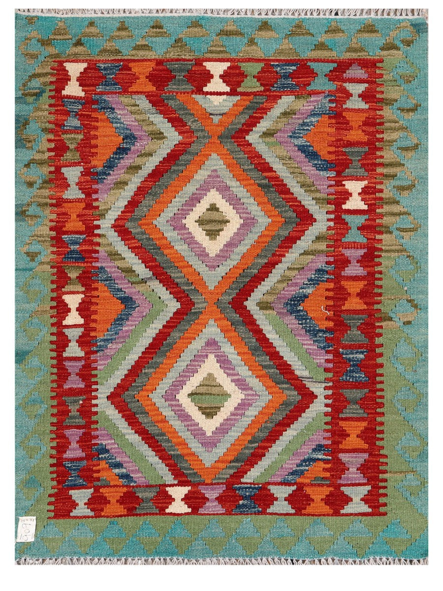 Maimana Afghanistan Kilim Rug - 121 x 90 cm - Handmade