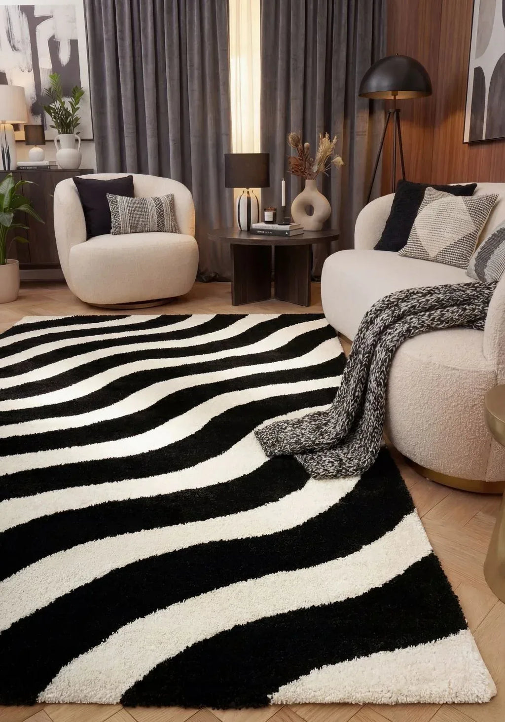 9100_black_white_rug - Bobobiy