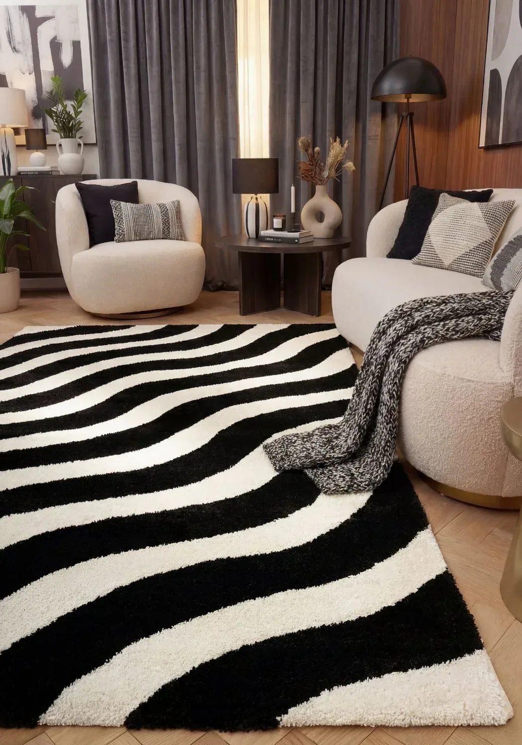 9100_black_white_rug - Bobobiy