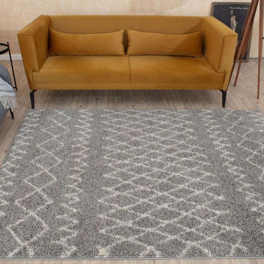 910MoroccanGreyShaggyRug-11 - Bobobiy