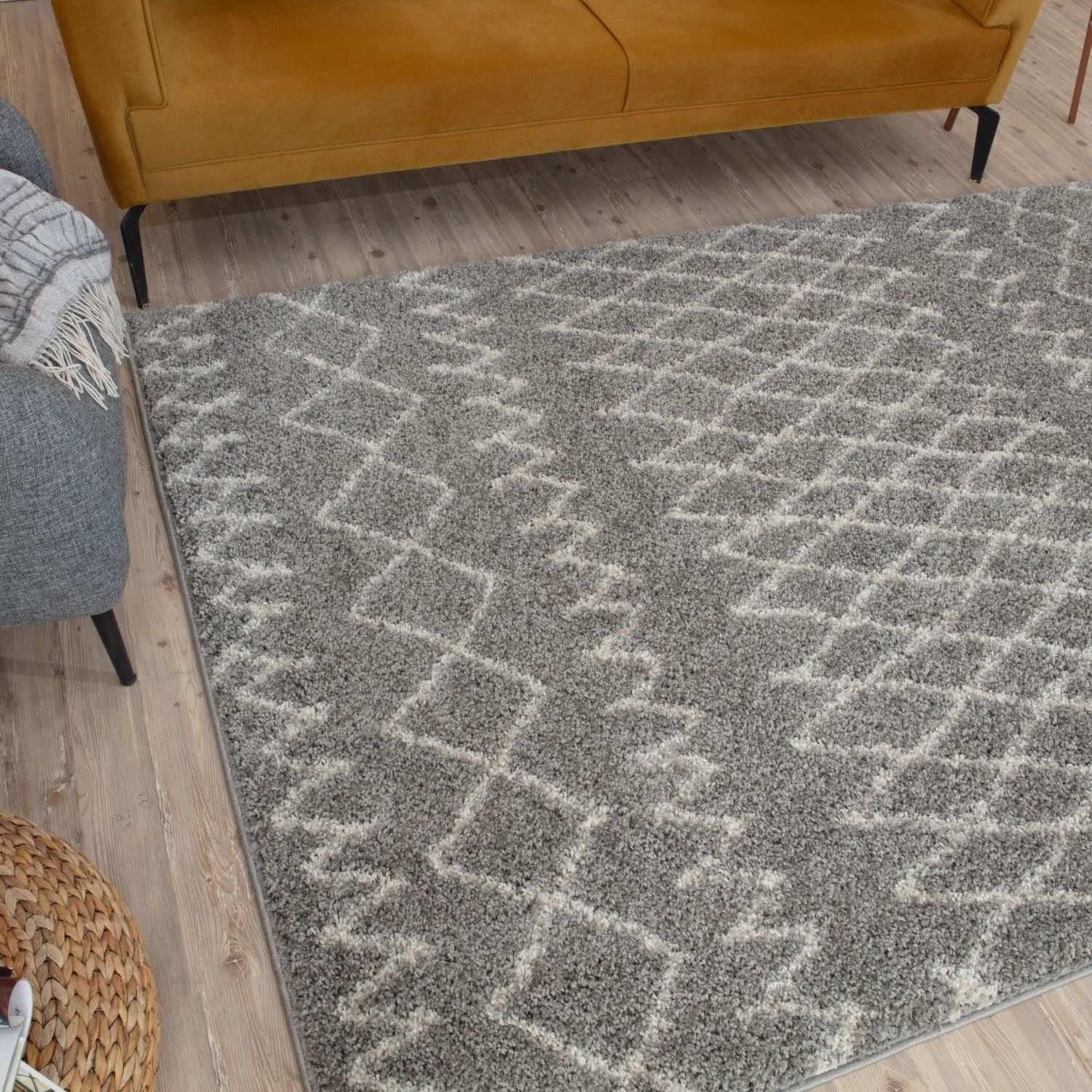 910MoroccanGreyShaggyRug-12 - Bobobiy