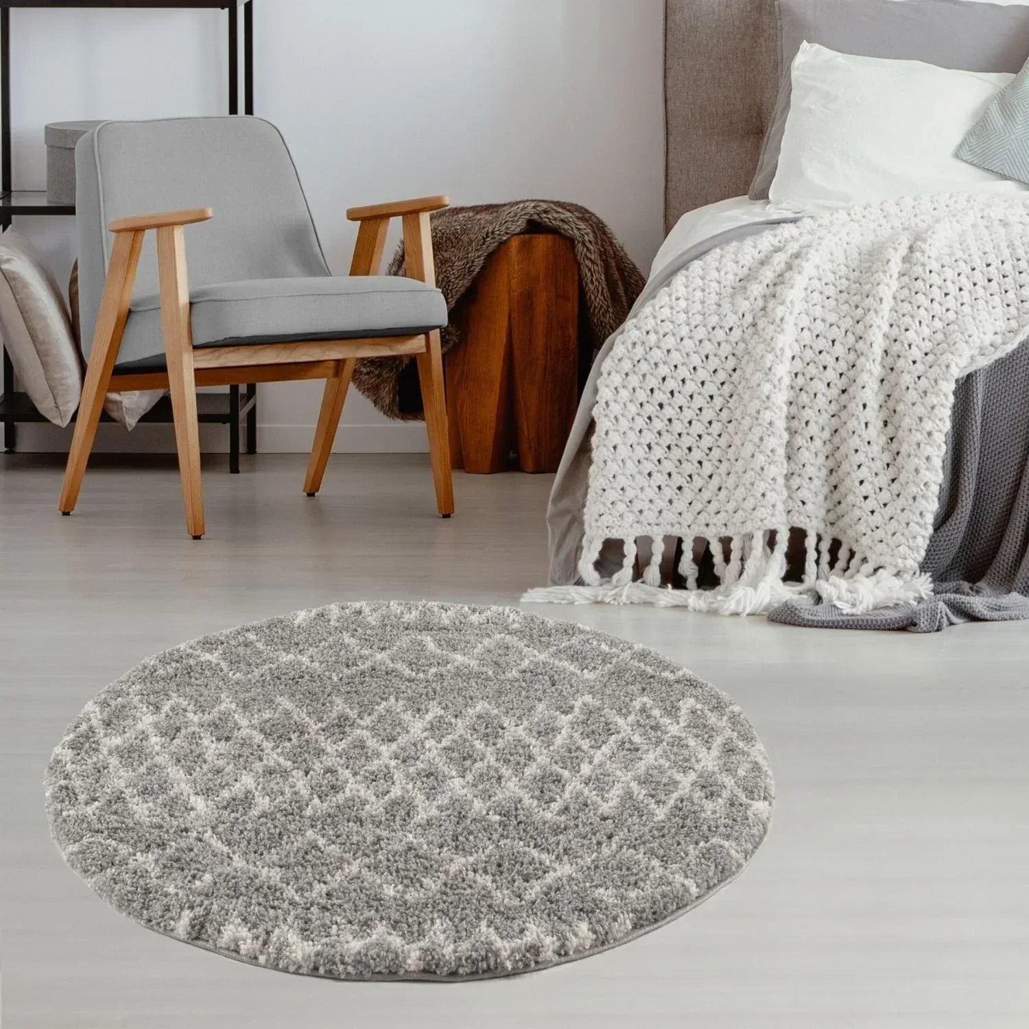 910MoroccanGreyShaggyRug-18 - Bobobiy