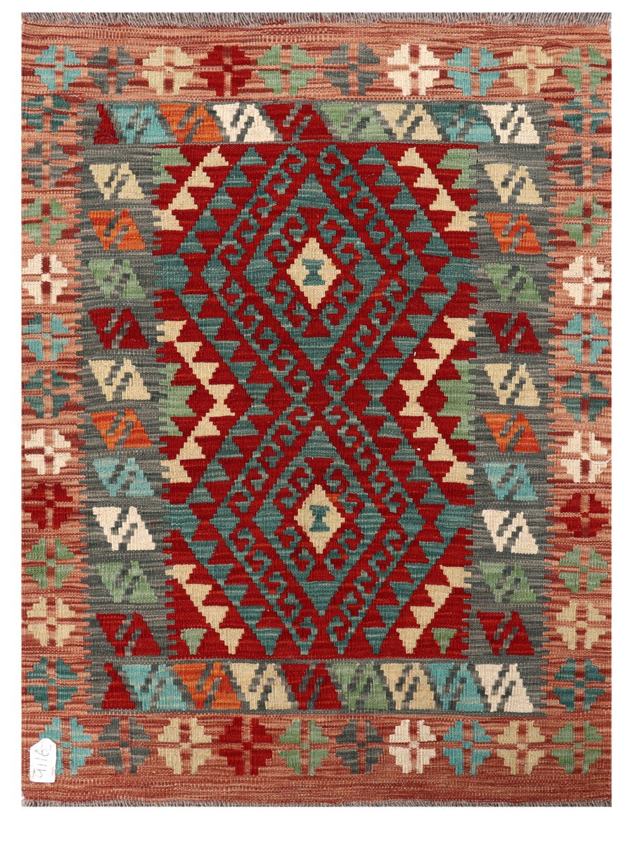 Maimana Afghanistan Kilim Rug - 113 x 84 cm - Handmade