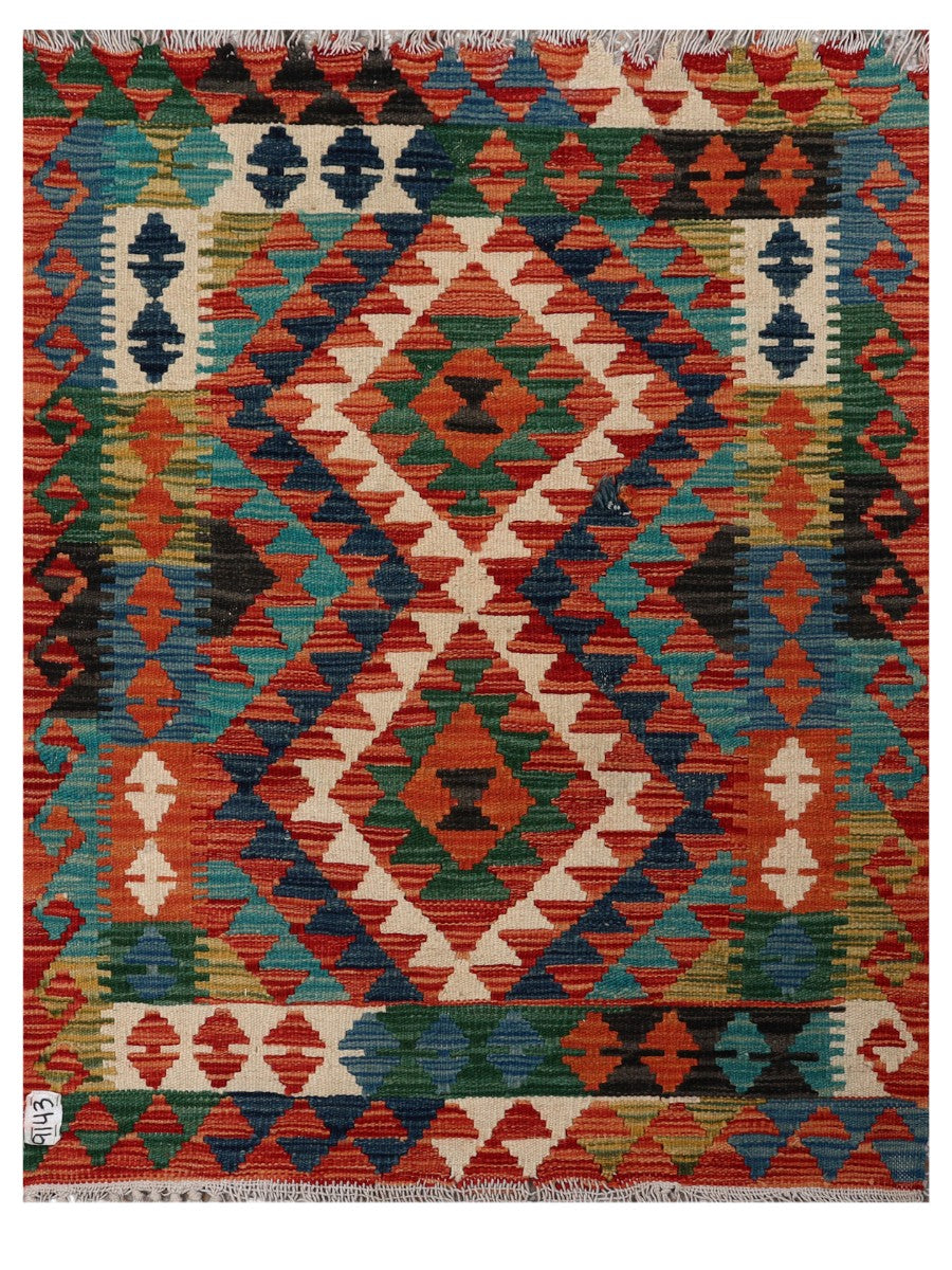 Maimana Afghanistan Kilim Rug - 119 x 92 cm - Handmade