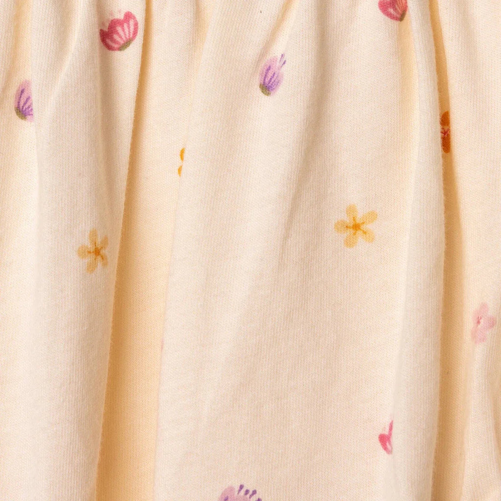 HelloBaby Girls Dress Polka Dot Print Pastel Dreams Crew Neck Long Sleeve - Ecru Printed