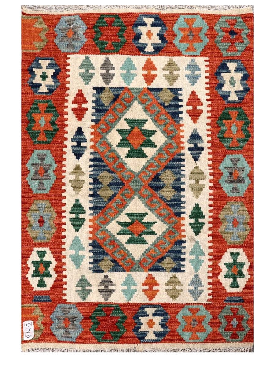 Maimana Afghanistan Kilim Rug - 121 x 83 cm - Handmade