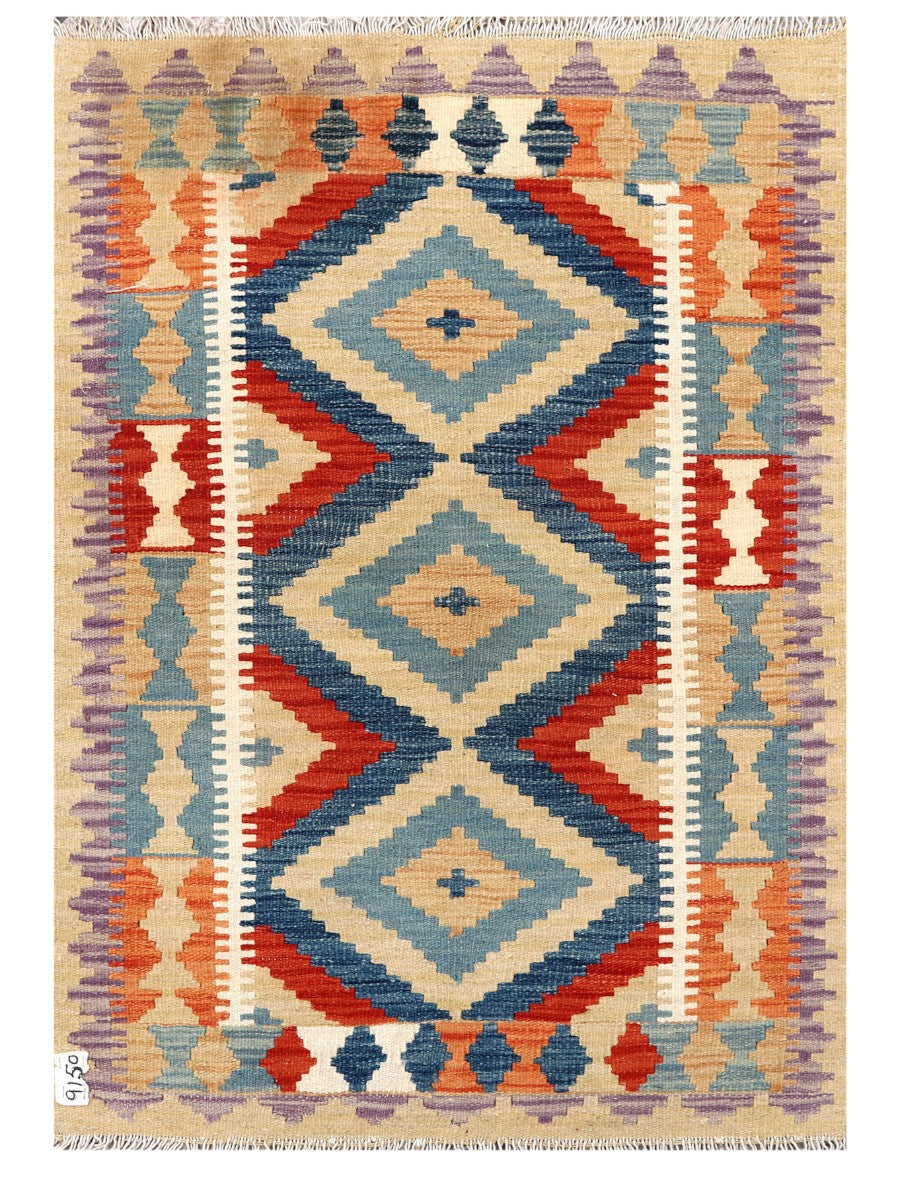 Maimana Afghanistan Kilim Rug - 123 x 86 cm - Handmade