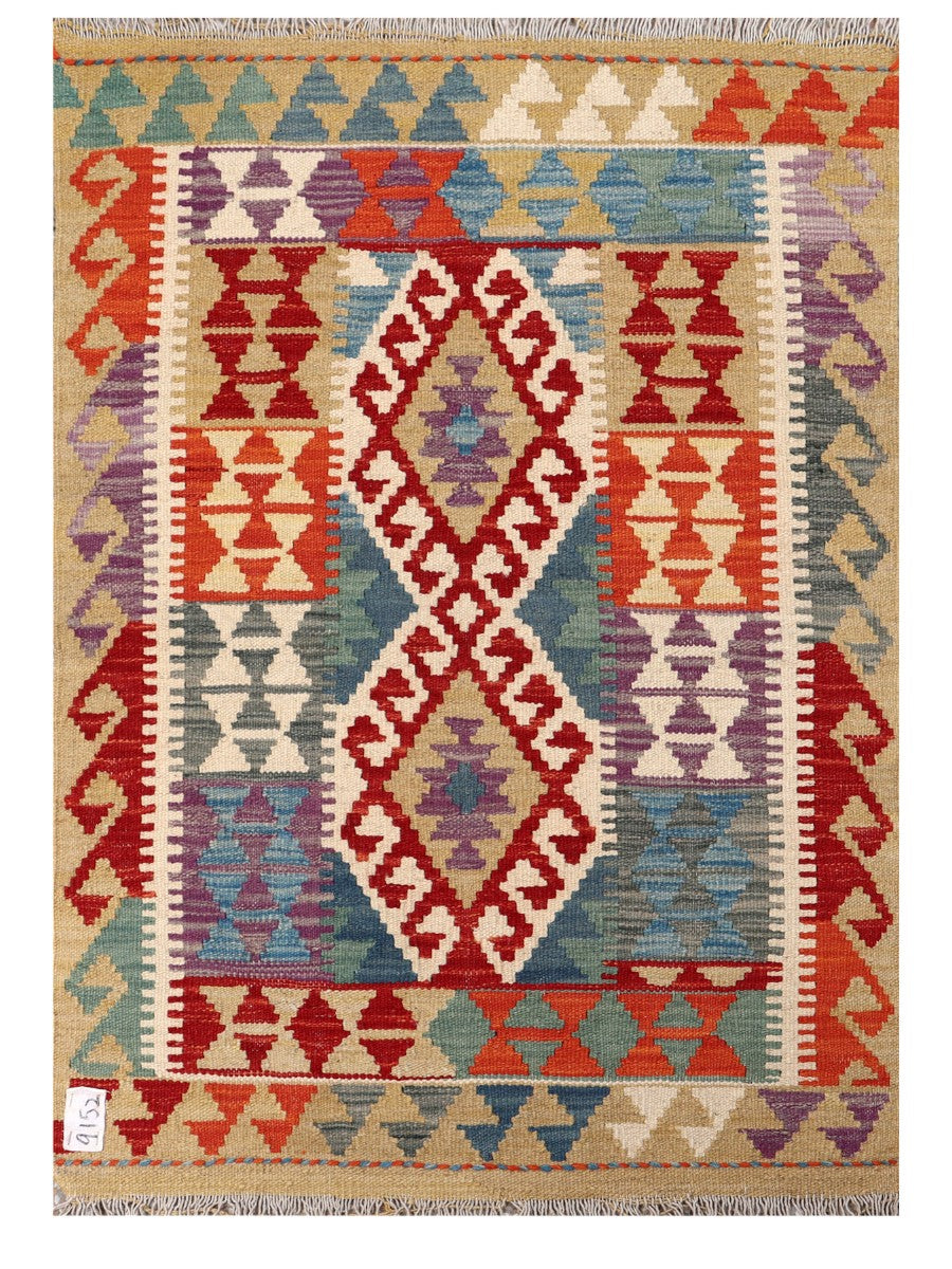 Maimana Afghanistan Kilim Rug - 109 x 77 cm - Handmade