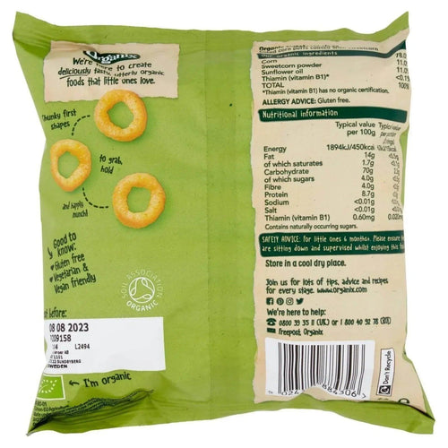 Organix Melty Sweetcorn Rings 6+ months 20g
