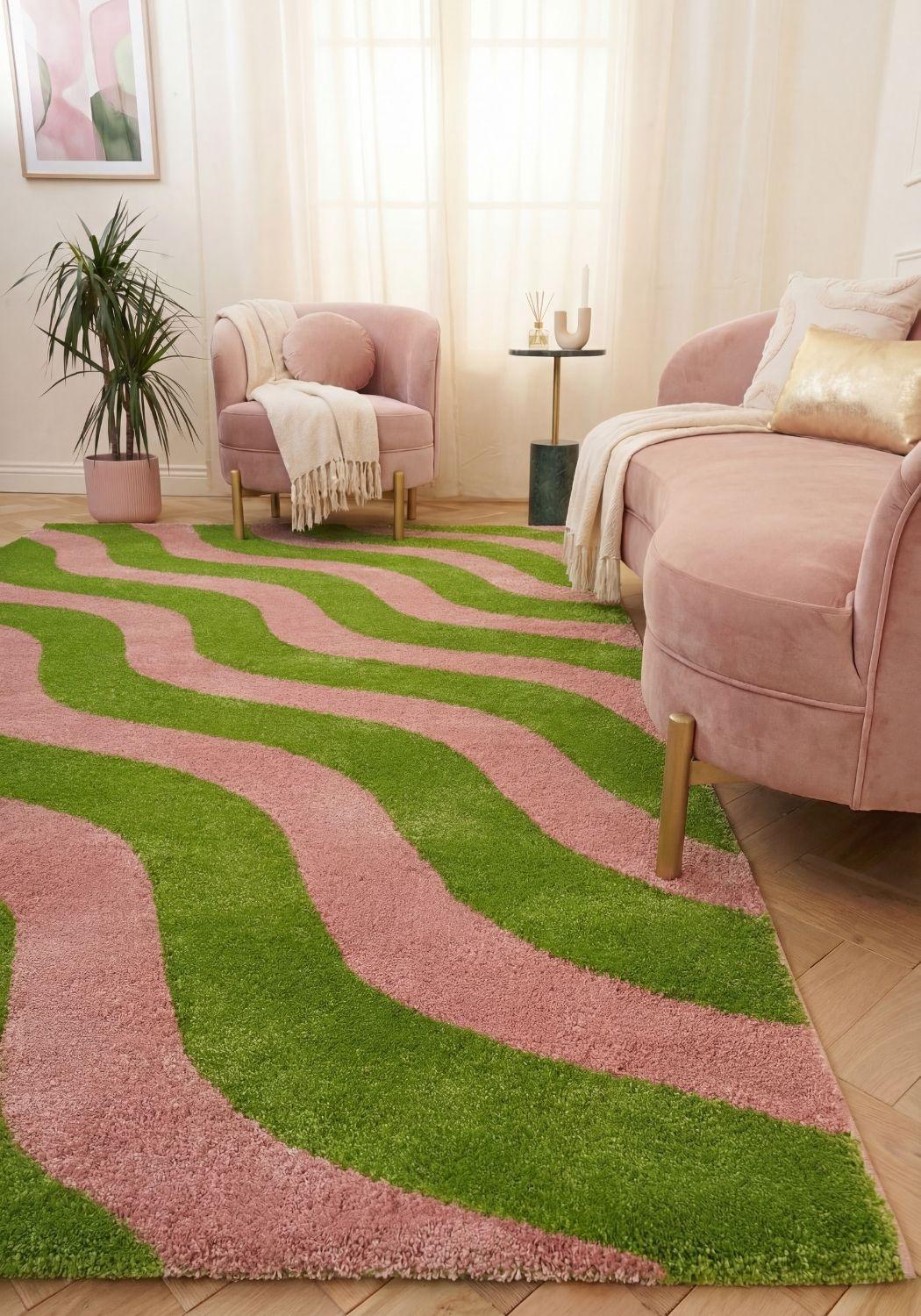 9170_Wave_green_pink_living_room - Bobobiy