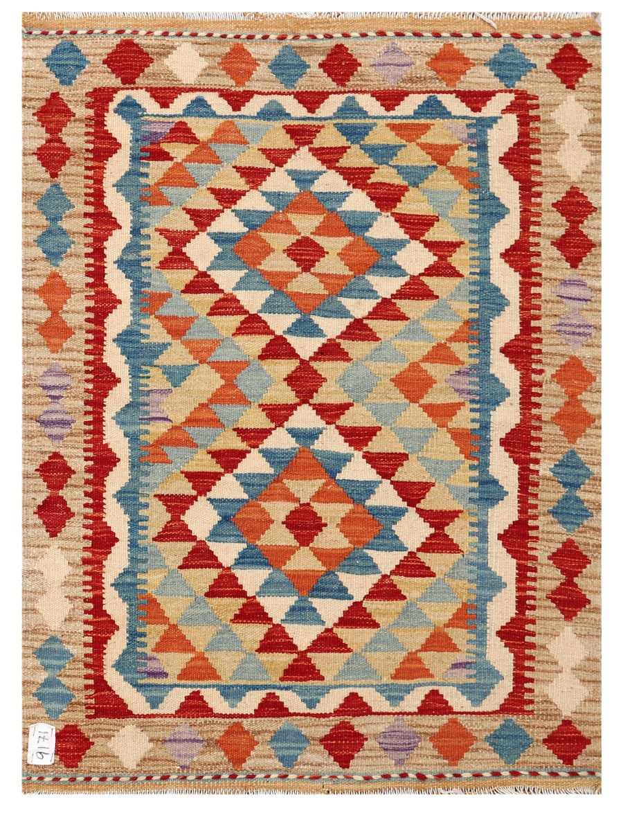 Maimana Afghanistan Kilim Rug - 112 x 83 cm - Handmade