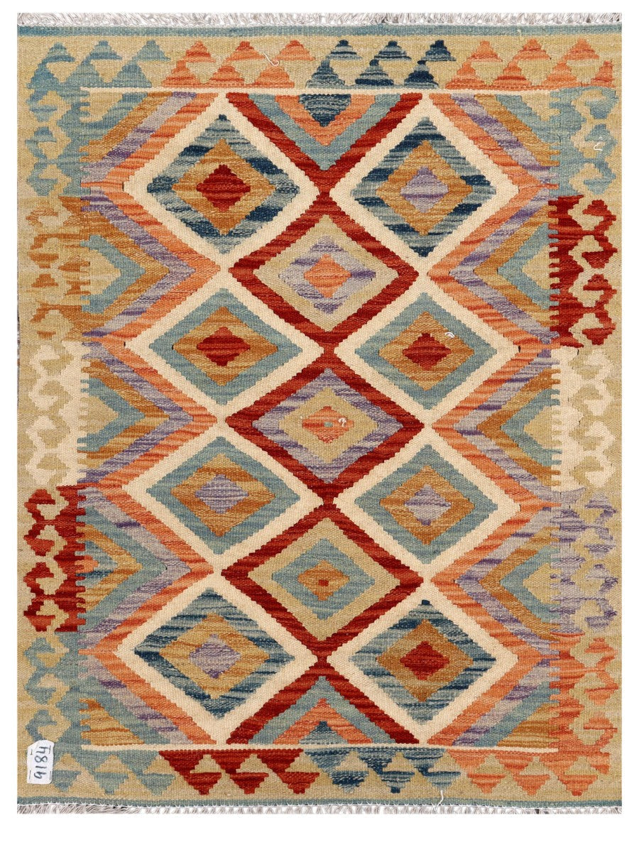 Maimana Afghanistan Kilim Rug - 110 x 83 cm - Handmade