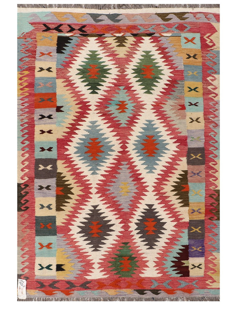 Maimana Afghanistan Kilim Rug - 193 x132 cm - Handmade