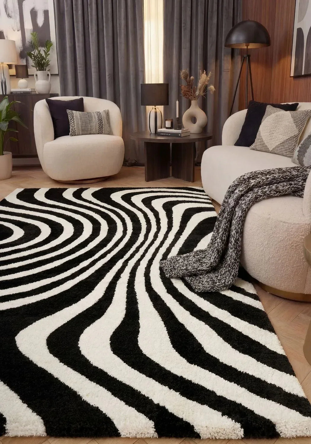 9210_black_white_rug - Bobobiy