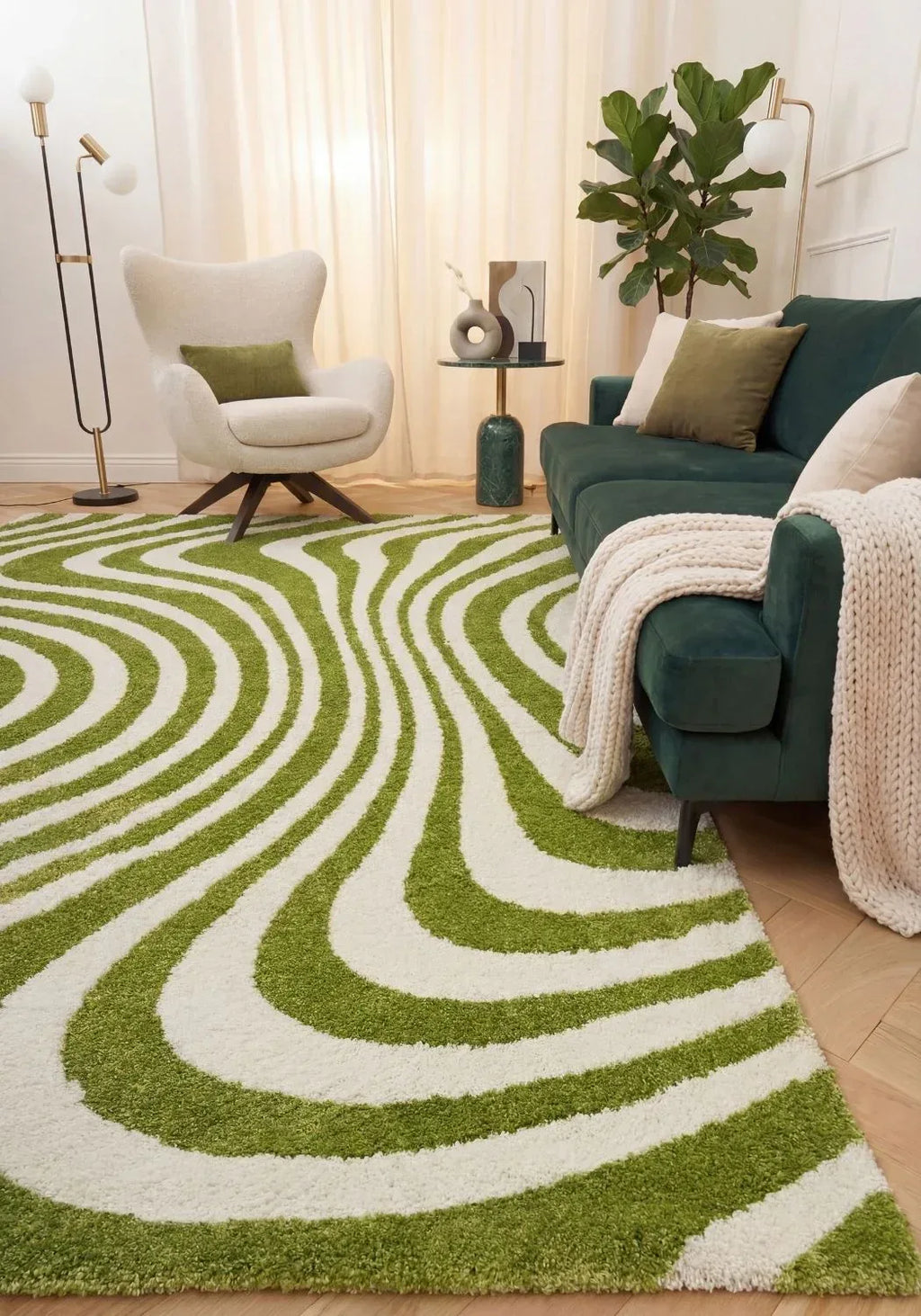 9230_striped_green_white_living_room - Bobobiy