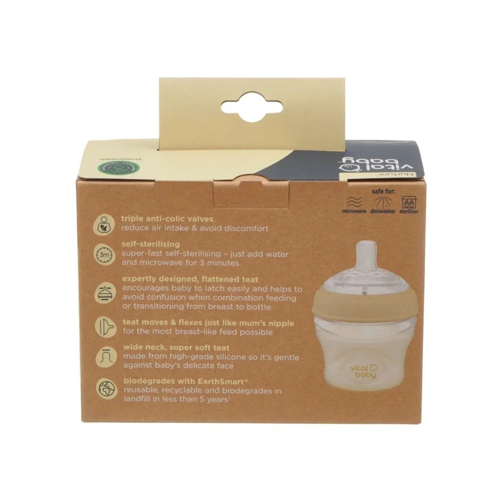 Vital Baby Nurture Breast Like Feeding Bottle 150ml Pack of 2 - Bobobiy