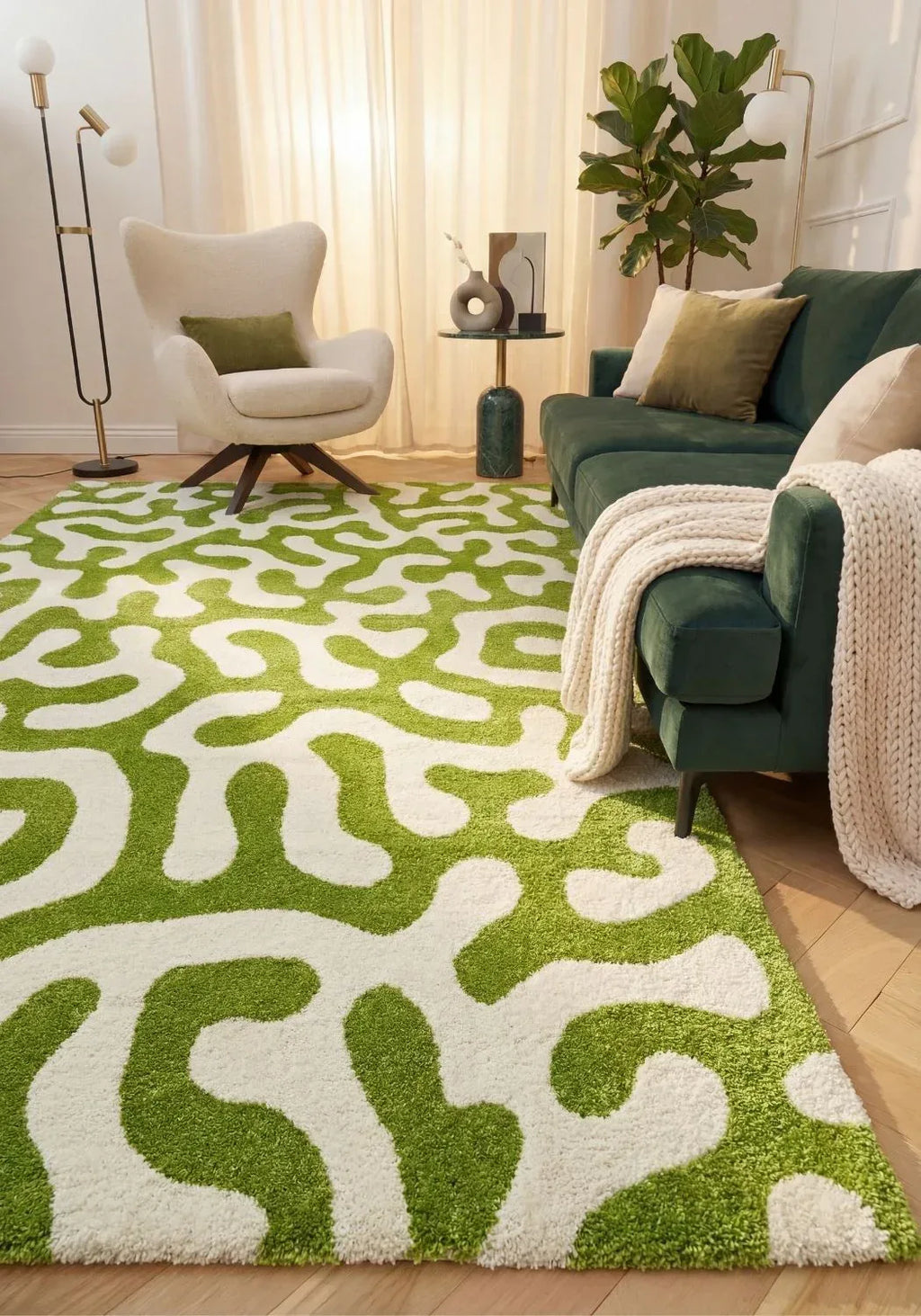 9330_abstract_green_white_living_room - Bobobiy