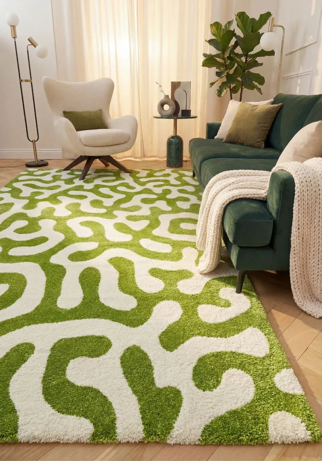 9330_abstract_green_white_living_room - Bobobiy