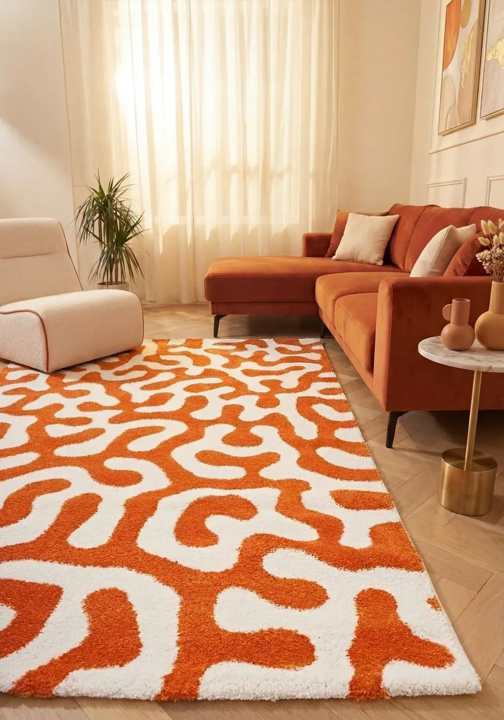 9340_abstract_orange_white_living_room - Bobobiy