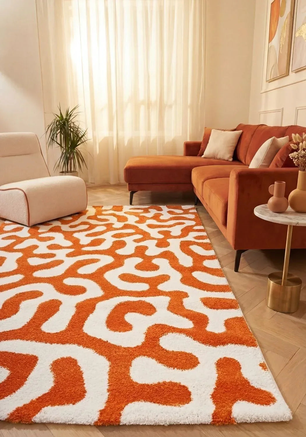 9340_abstract_orange_white_living_room - Bobobiy