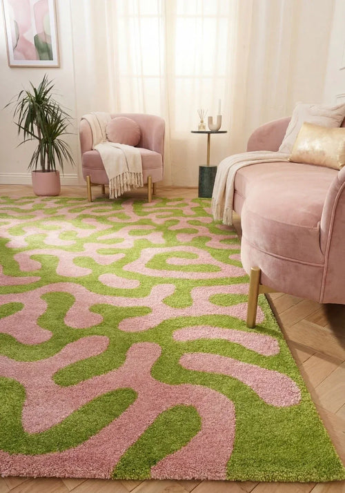 9370_abstract_green_pink_living_room - Bobobiy