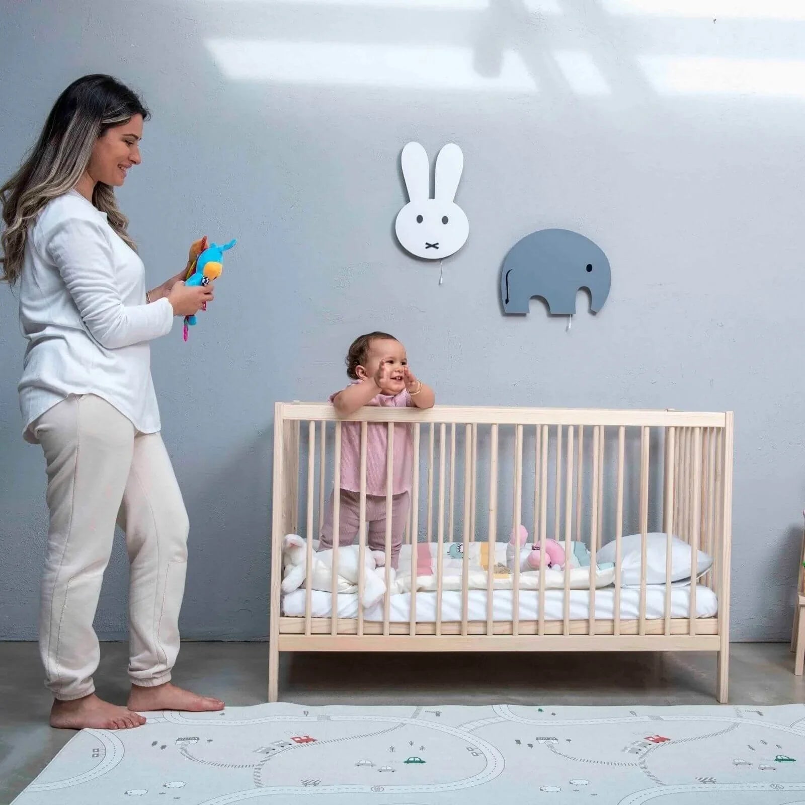 Kukka Natural Wood 2-Level Cot 60x120 cm