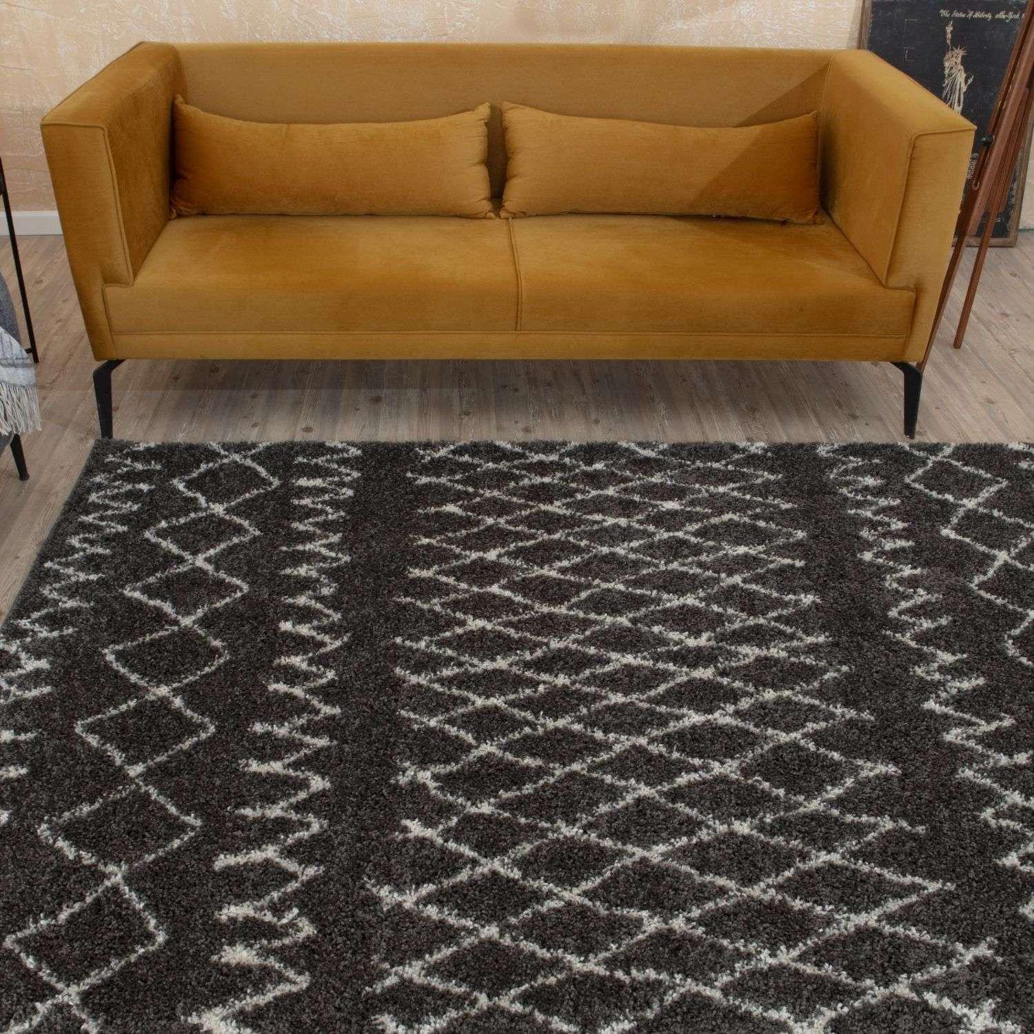 940MoroccanDarkGreyShaggyRug-10 - Bobobiy