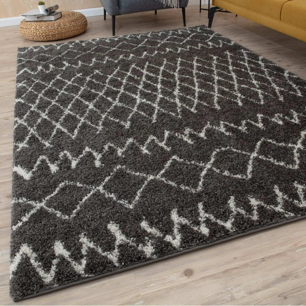 940MoroccanDarkGreyShaggyRug-11 - Bobobiy
