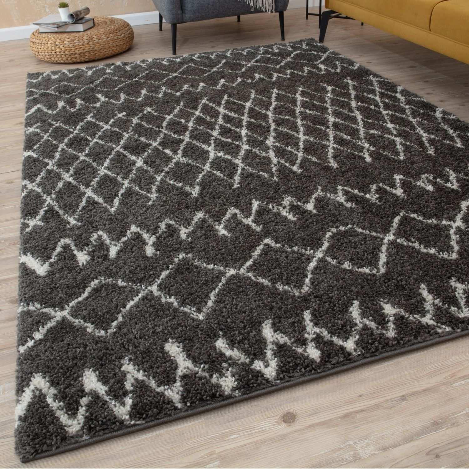 940MoroccanDarkGreyShaggyRug-11 - Bobobiy