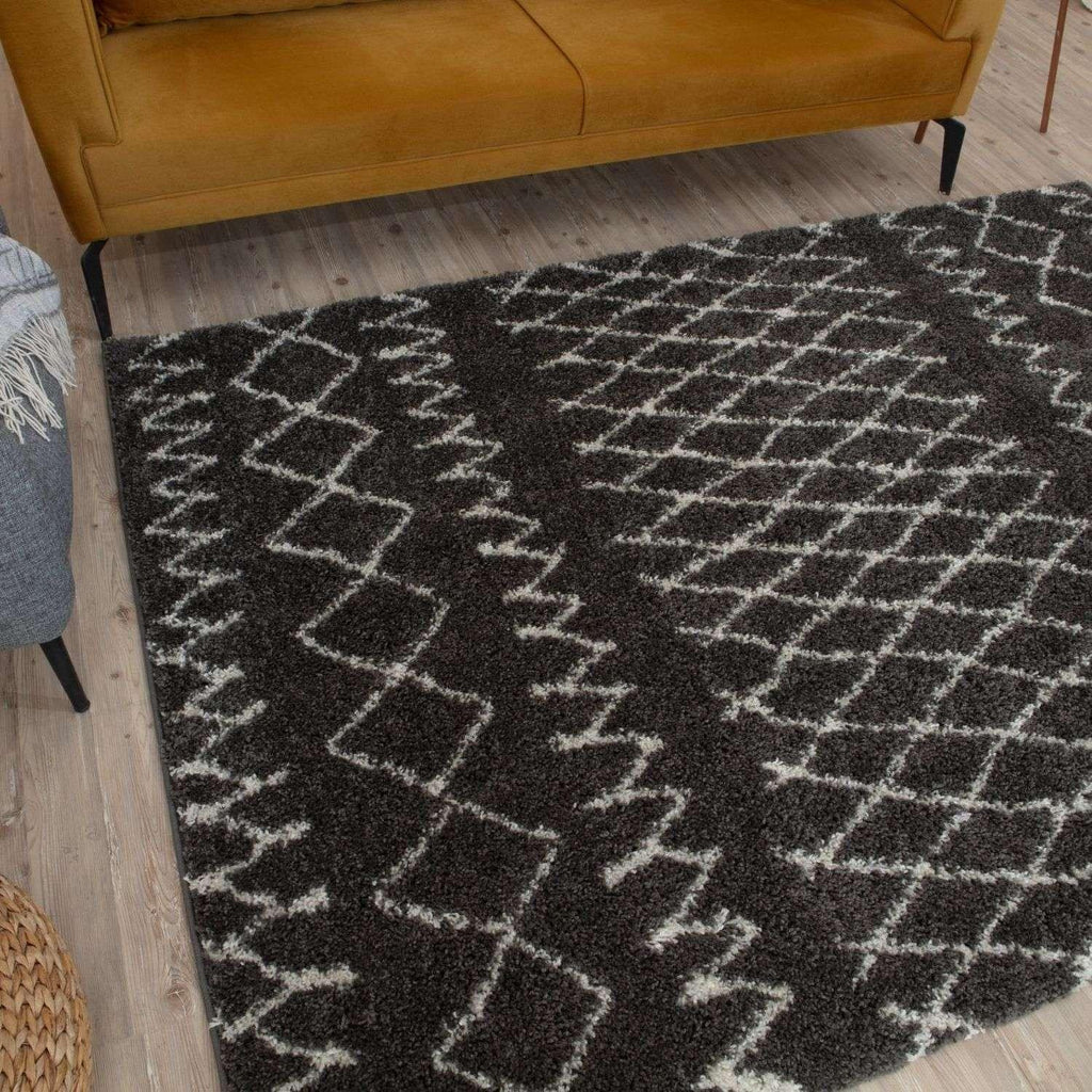 940MoroccanDarkGreyShaggyRug-12 - Bobobiy