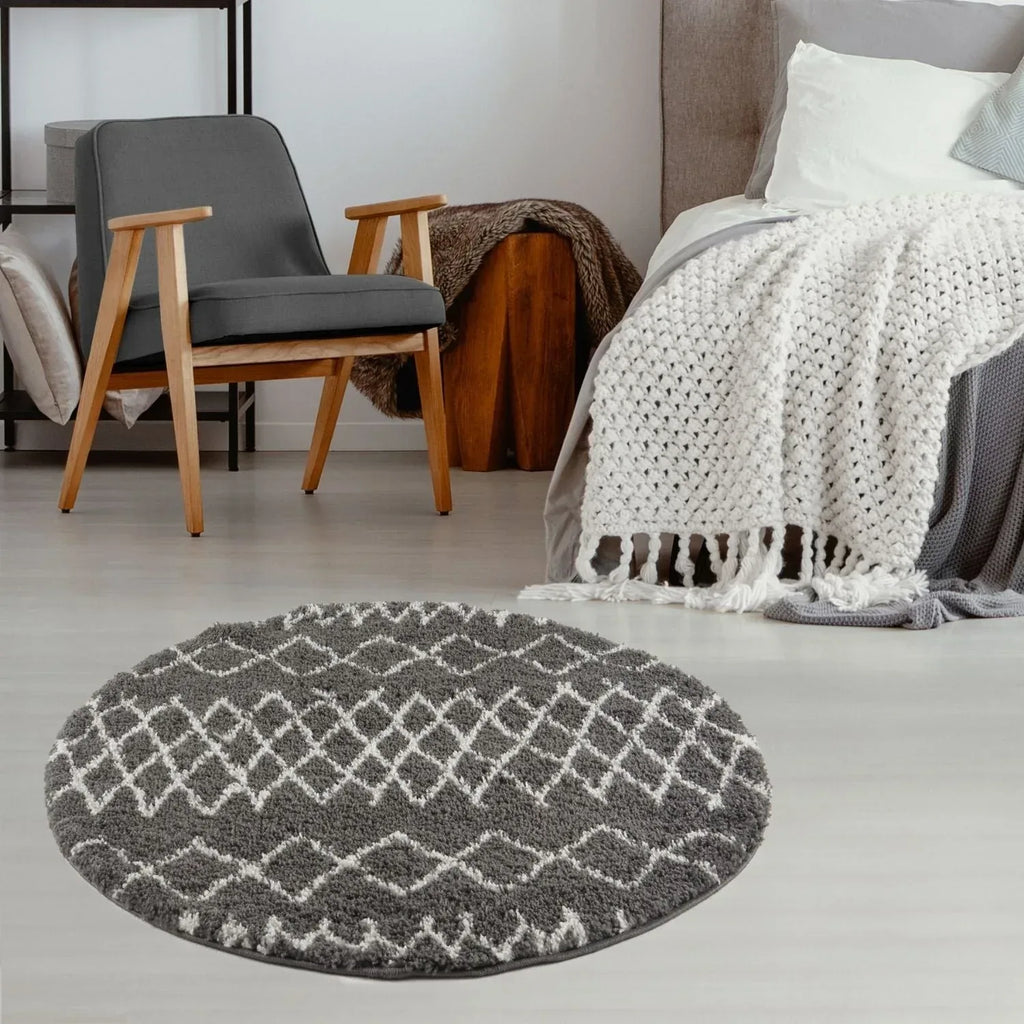 940MoroccanDarkGreyShaggyRug-18 - Bobobiy