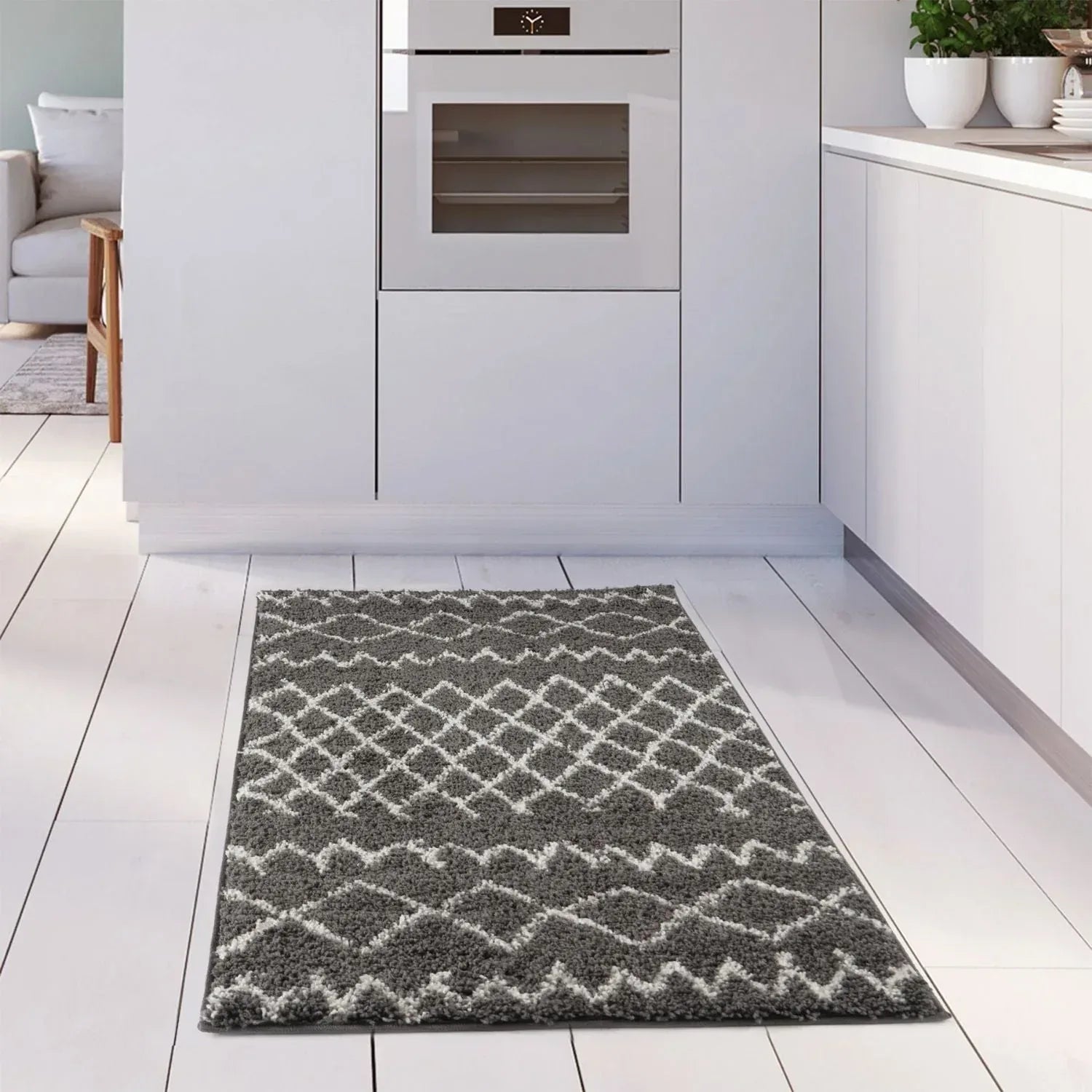 940MoroccanDarkGreyShaggyRug-23 - Bobobiy