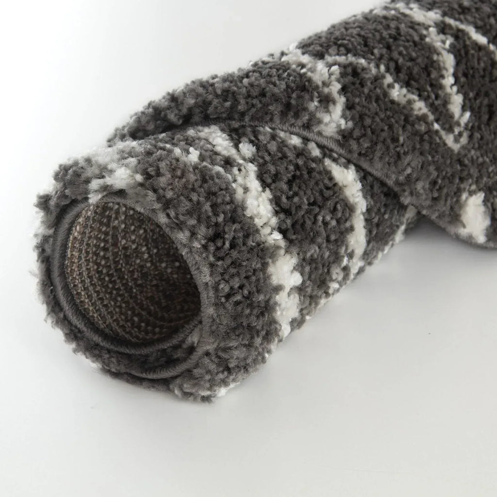 940MoroccanDarkGreyShaggyRug-9 - Bobobiy