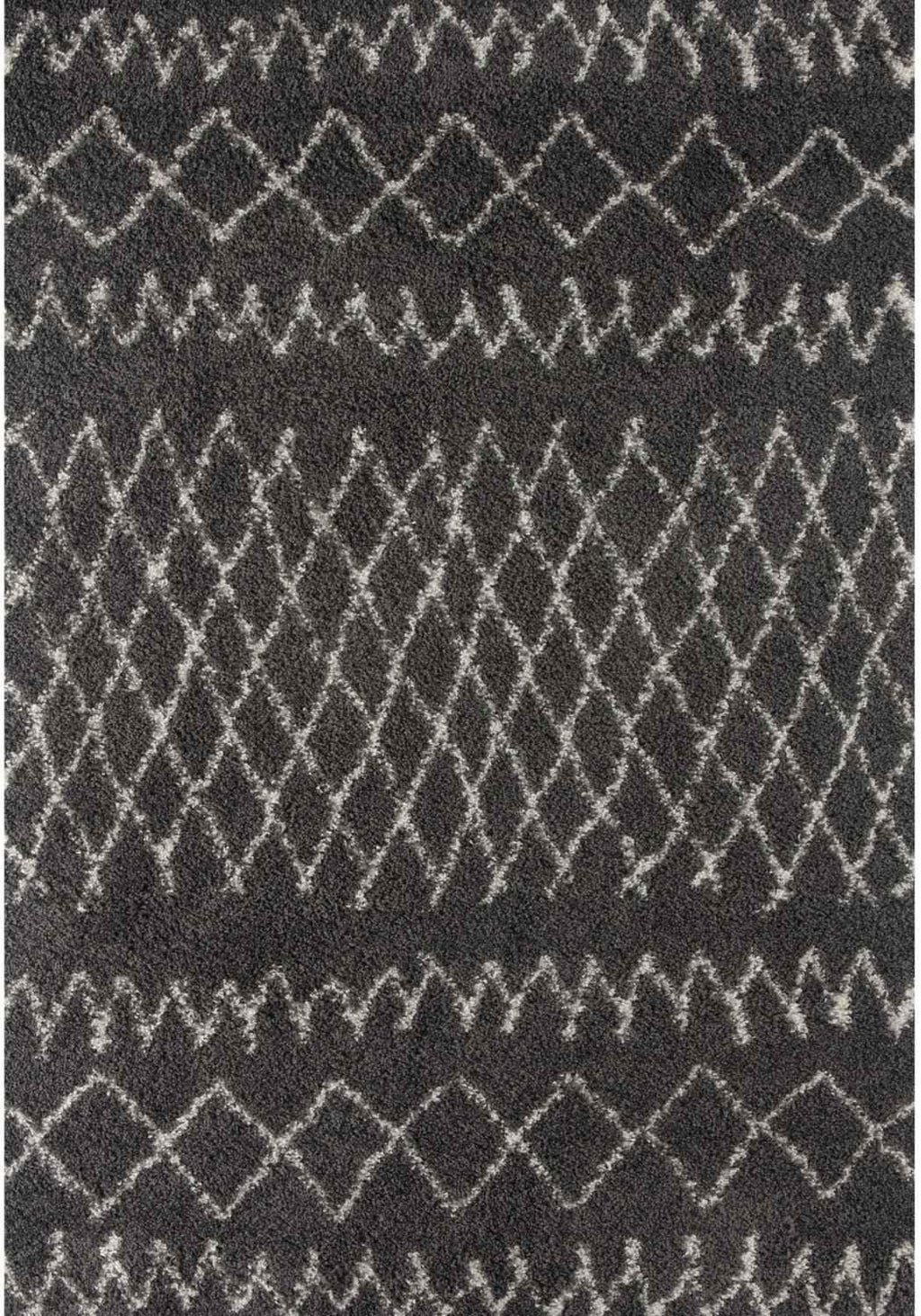 940MoroccanDarkGreyShaggyRug - Bobobiy