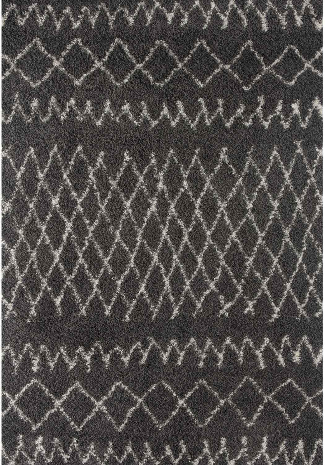 940MoroccanDarkGreyShaggyRug - Bobobiy
