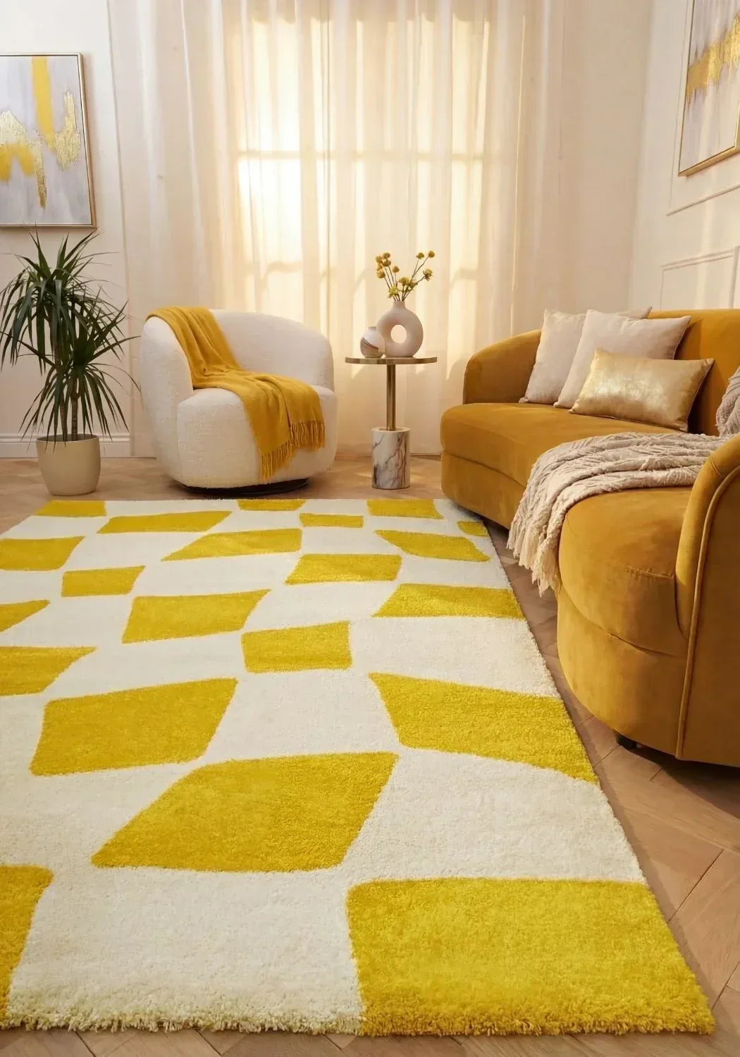9420_checkered_yellow_white_living_room - Bobobiy
