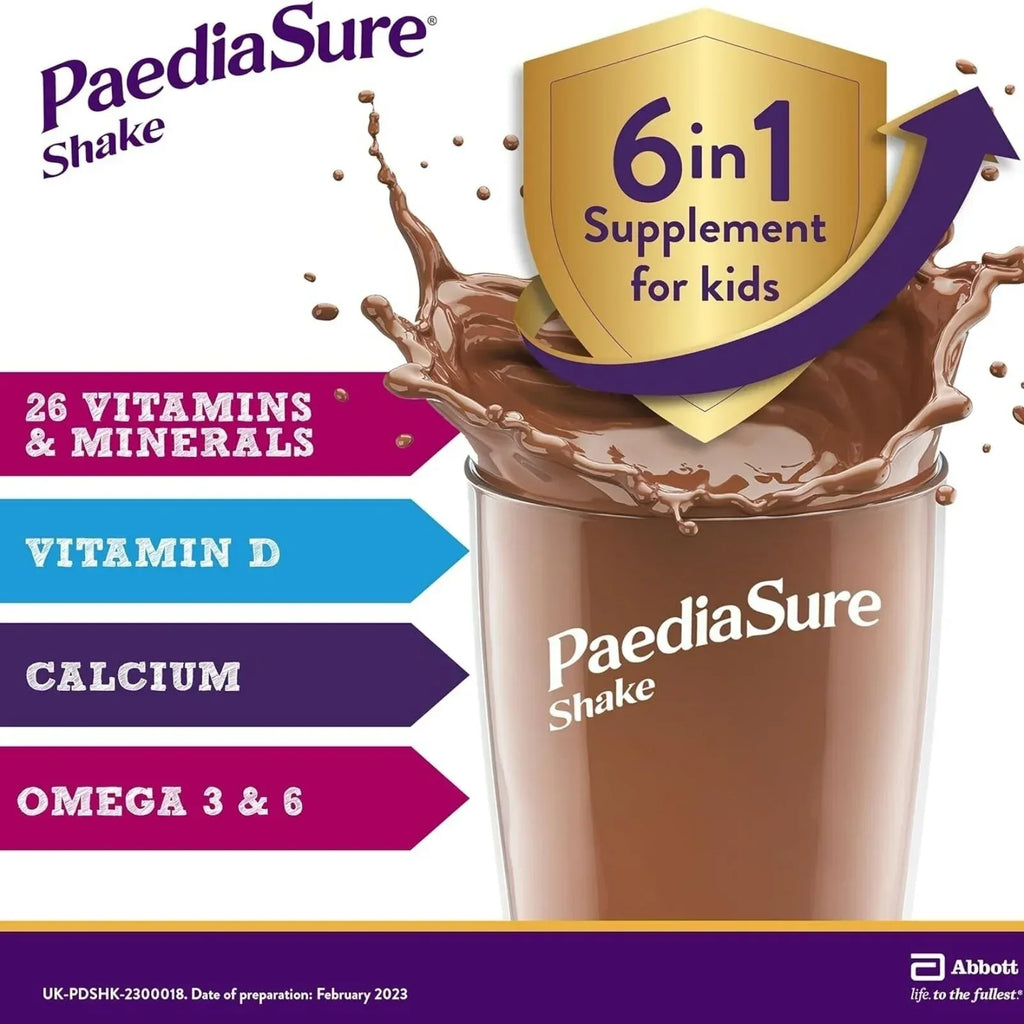 PaediaSure Shake Chocolate Flavoured 800ml (4x200ml) - Bobobiy